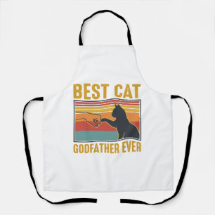 Delantal Mejor diseño vectorial de gato vintage padrino de