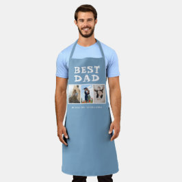 Delantal Mejor Familia Papá 3 Collage de fotos Keepsake Blu