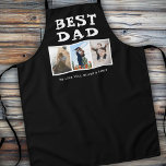 Delantal Mejor Familia Papá 3 Collage de fotos Keepsake Neg<br><div class="desc">Mejor Familia de Papá 3 Collage de fotos Keepsake Black Apron. Añadir 3 fotos. Personalízalo con tus nombres. Un lindo conservador para un padre. Regalo para el día del padre,  cumpleaños o Navidades.</div>