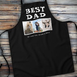 Delantal Mejor Familia Papá 3 Collage de fotos Keepsake Neg