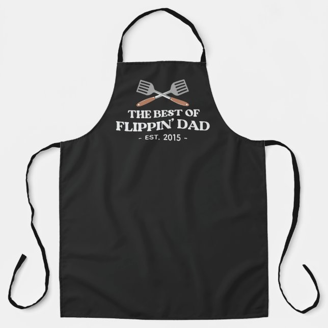 Delantal Mejor Flippin Dad Spatula Funny Retro (Anverso)