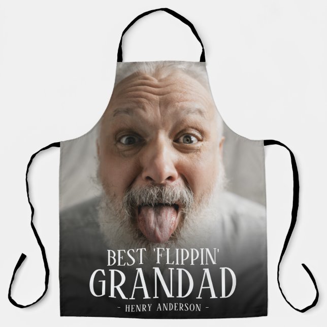 Delantal Mejor foto de abuelo de 'Flippin' | Nombre Apron (Front)