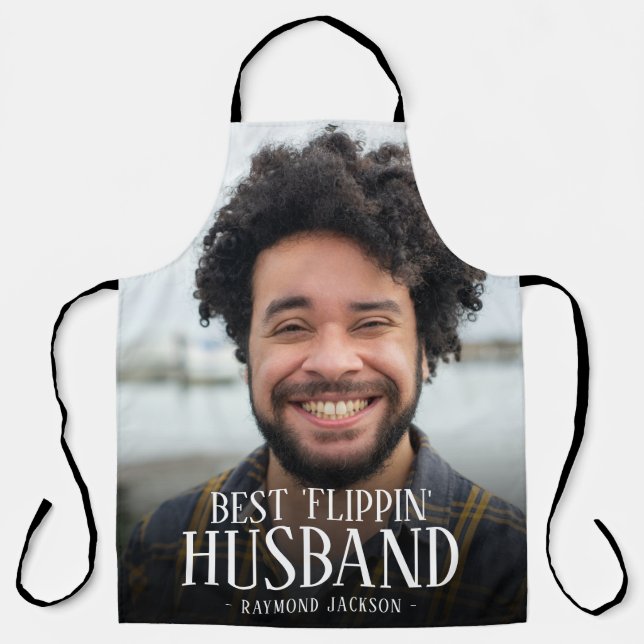 Delantal Mejor foto para marido de "Flippin" | Nombre Apron (Anverso)