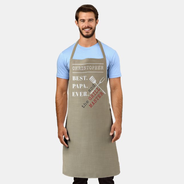 Delantal Mejor Maestro de Grill Personalizado de Papa Ever (Gastado)
