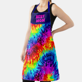 DELANTAL "MEJOR MAMÁ DE LA HISTORIA" DISEÑO DE TIE-DYE DE C