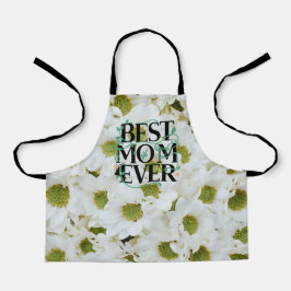 Delantal Mejor Mamá de Moda Blanca Floral Moderna