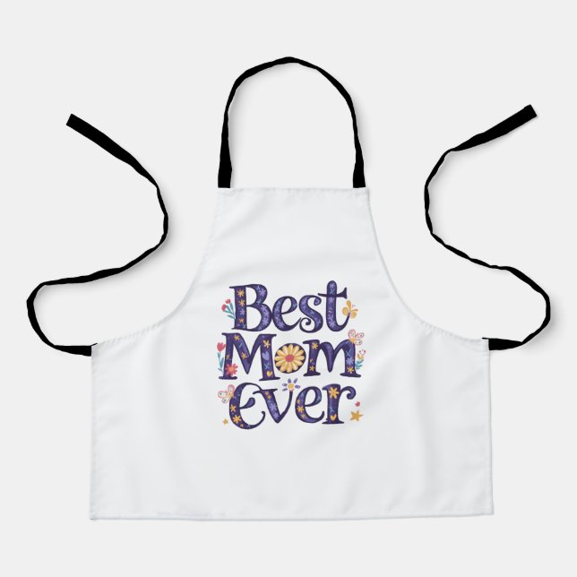 Delantal Mejor Mamá del Mundo Día de la Madre (Anverso)