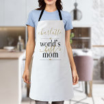 Delantal Mejor Mamá del Mundo Negro y Oro Personalizado<br><div class="desc">Personaliza para crear un regalo especial para la mejor mamá del mundo. Diseñado por Thisisnotme©</div>