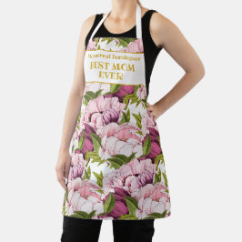 Delantal Mejor Mamá Siempre Personalizado Nombre Oro Pink P