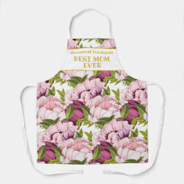 Delantal Mejor Mamá Siempre Personalizado Nombre Oro Pink P