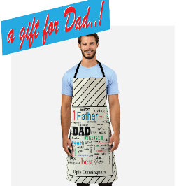 Delantal Mejor Nube de Palabras de Papá Fabuloso Épico