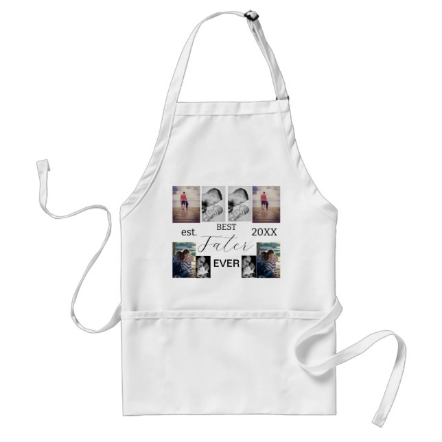 Delantal Mejor Padre Collage de fotos Apron (Frente)