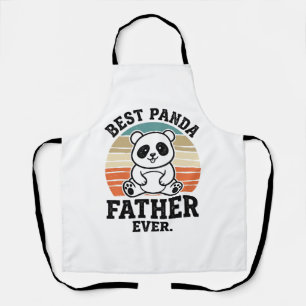 Delantal Mejor padre panda jamás diseño de camiseta vintage