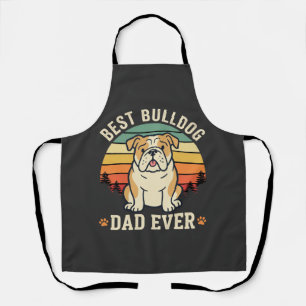 Delantal Mejor papá Bulldog Retro Vector