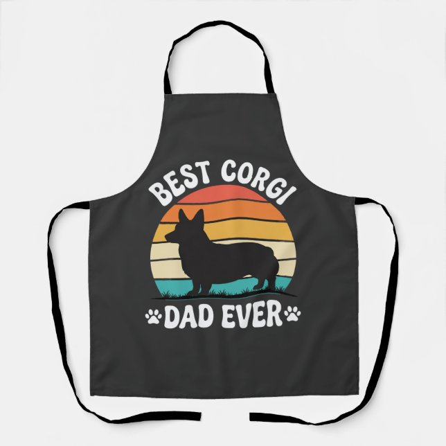Delantal Mejor papá Corgi Retro Perro (Anverso)