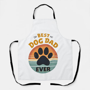 Delantal Mejor papá de perro vintage retro pata puesta del