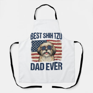 Delantal Mejor papá de Shih Tzu patriota perenne