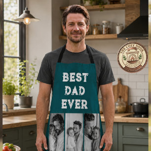 Delantal Mejor Papá del Mundo Collage de Fotos Personalizad