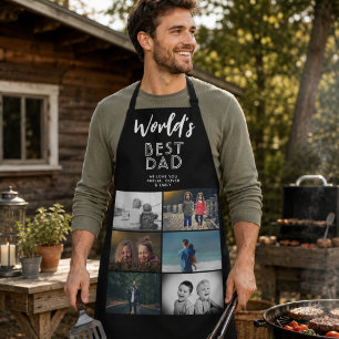 Delantal Mejor Papá del Mundo Collage Personalizado de 6 Fo