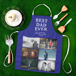 Delantal Mejor Papá del Mundo Collage Personalizado de 6 Fo
