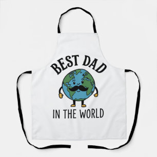 Delantal Mejor Papá del Mundo Earth Mustache Camiseta Diseñ