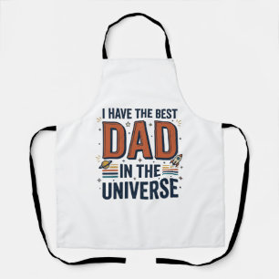 Delantal Mejor Papá del Universo Diseño de Vector Espacial_