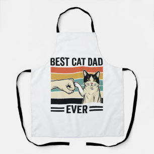 Delantal Mejor Papá Gato Retro Camiseta Puño Gato_1