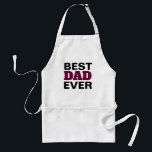 Delantal Mejor Papa nunca la tipografía blanca borgoña negr<br><div class="desc">Ponga a papá con estilo mientras asea este verano con este Apron Adulto Adulto Adulto de la Mejor Tipografía Blanca de Borgoña Negra. Hace una gran idea de regalo para el Día del Padre. El texto es "El mejor padre de la historia", diseñado en negrita en forma de tipografía negra...</div>