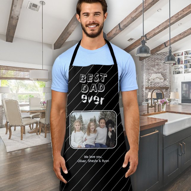 Delantal Mejor Papá Nunca Personalizado Negro Foto Keepsake (Subido por el creador)