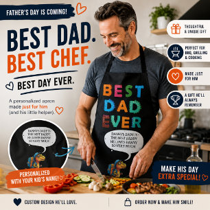 Delantal Mejor Papá Personalizado Día del Padre Dinosaurio