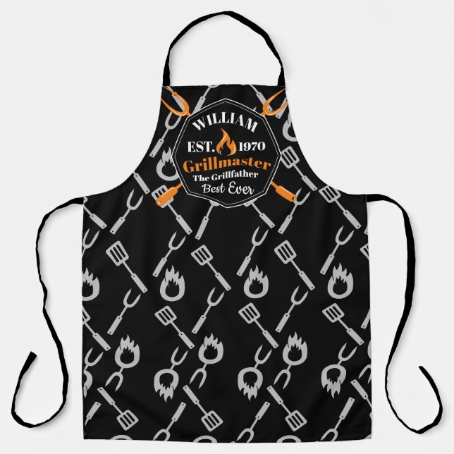 Delantal Mejor Personalizado De Grillmaster Para Él (Anverso)