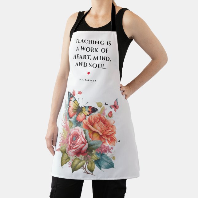 DELANTAL MEJOR PROFESOR MODERNO QUE ENSEÑA CORAZÓN MENTE AL (in situ)