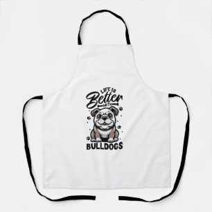 Delantal Mejor vida con Bulldog