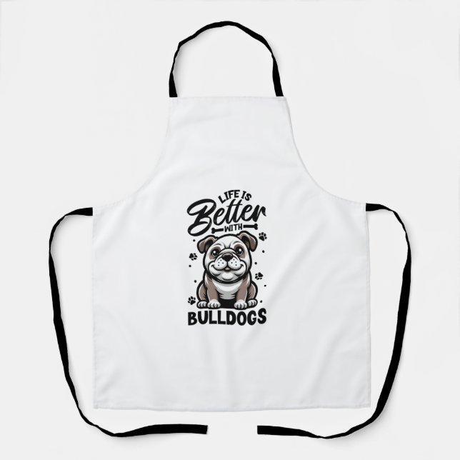 Delantal Mejor vida con Bulldog (Anverso)