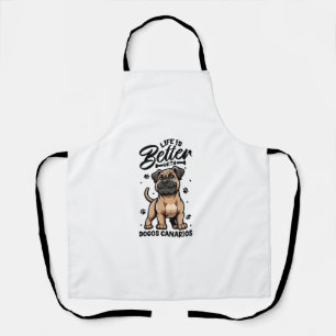 Delantal Mejor vida con Dogo Canario
