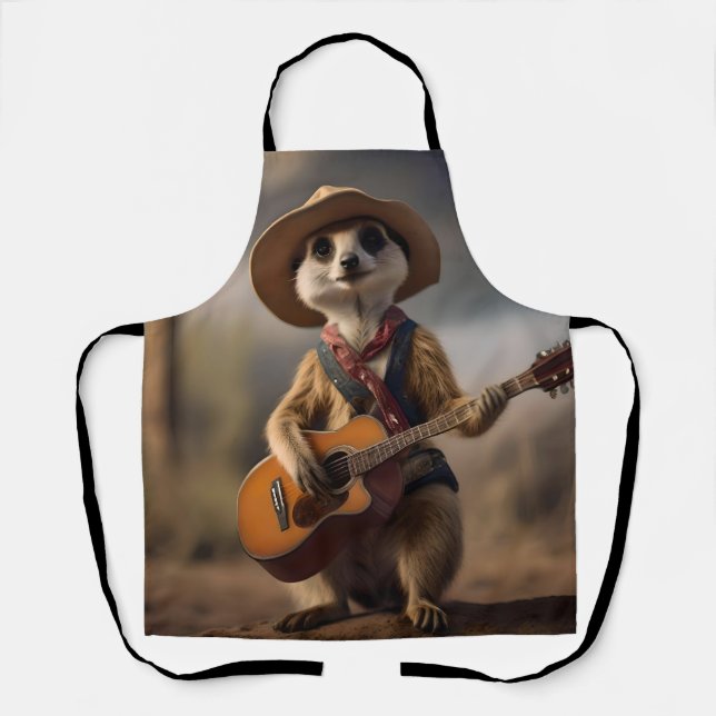 Delantal Melodías de la Sabana A Meerkat Guitar Serenade, (Anverso)