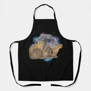 Delantal Meme de Capybaras Moon Funny de Capybara Místico