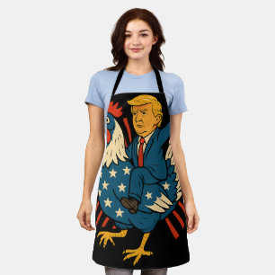 Delantal Meme divertido de Jockey sobre pollo Trump