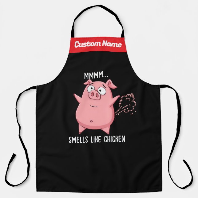 Delantal Meme Faring Apron - Fart Funny Huele A Pollo (Anverso)