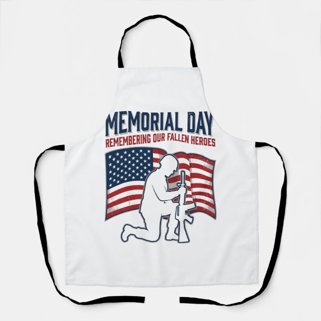Delantal Memorial Day Fallen Heroes Patriotic Soldier Shirt (Anverso)