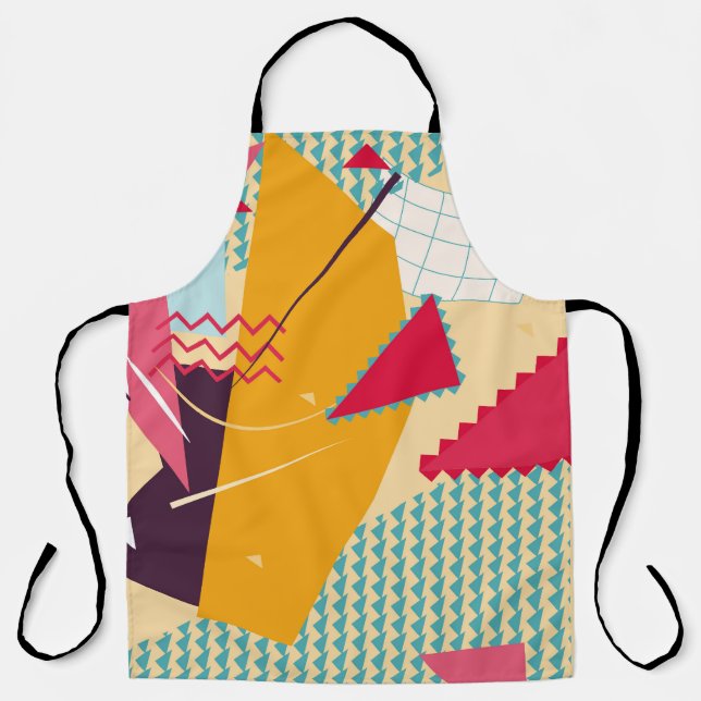 Delantal Memphis Mood: Tendencia Geométrica Retro (Anverso)