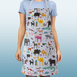 Delantal Menagerie animal<br><div class="desc">Todo tipo de animales divertidos y vida salvaje para los amantes de los animales en todas partes. Animales safari,  jungla,  granja,  aves,  mascotas y vida salvaje. Un monstruo parece haberse colado ahí también. Arte original de Nic Squirrell.</div>