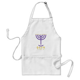 Delantal Menorah Purple Gold