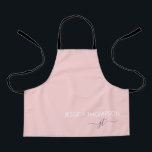 Delantal Menores Personalizados Girly Rosa Monograma Nombre<br><div class="desc">Niños Moderno Rubor simple monogramado rosa y blanco con elegante estilo Plata Elegante Apron Moderno. Este delantal puede ser personalizado para incluir sus iniciales y nombre de pila y es perfecto para su cumpleaños, ducha de bebé, boda, ducha de novia, aniversario, día de la madre o regalo de soltera. Póngase...</div>