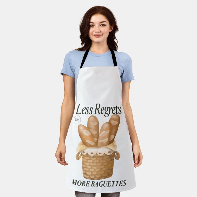 Delantal Menos lamenta más baguettes de pan francés diverti (Gastado)