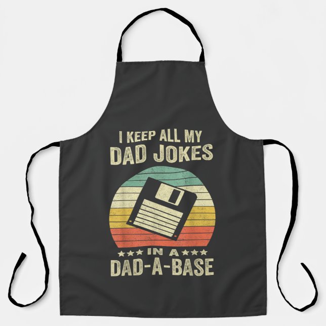Delantal Mens Funny dad Jokes in dad-a-Base (Anverso)