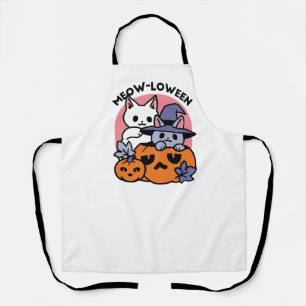 Delantal Meow-Loween - Diseño de felinos Halloween