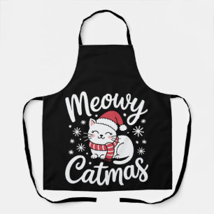 Delantal Meowy Catmas Navidad Gato Santa Sombrero Bufanda X