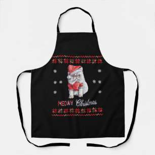 Delantal Meowy Navidades, Cat Lover Feliz Navidad