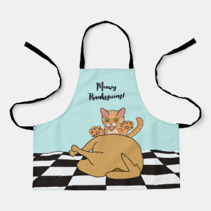 Delantal Meowy Thankess Funny Cat Personalizado de Turquía